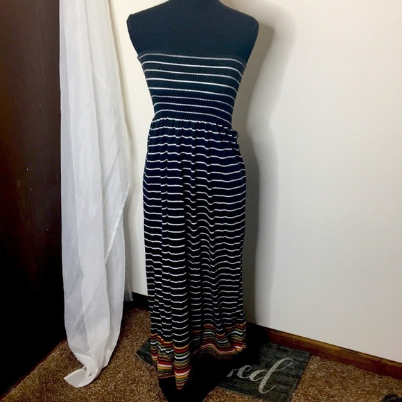 chelsey Dresses & Skirts - Chelsey striped strapless long dress